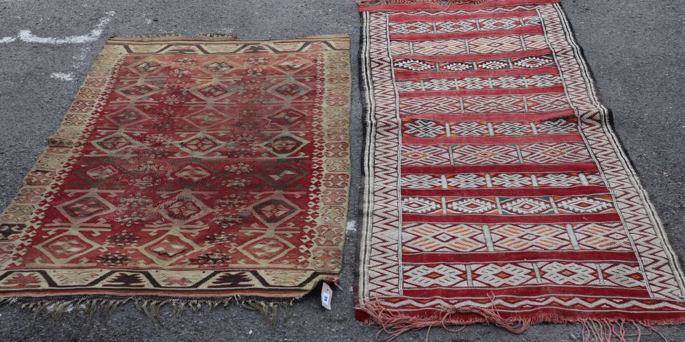 Two Turkish or Moroccan kilim rugs